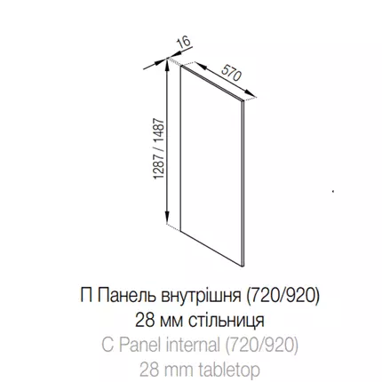 П Панель внутр. (920) 28 мм стол-ца Оля NEW СМ