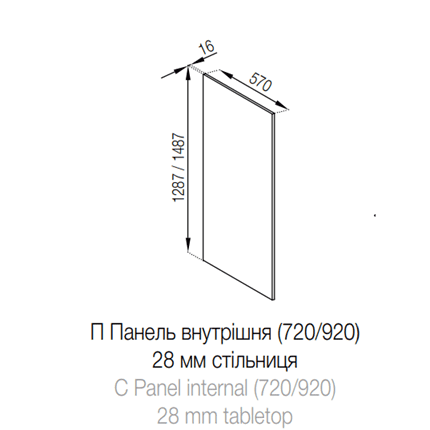 П Панель внутр. (720) 28 мм стіл-ця Прованс СМ