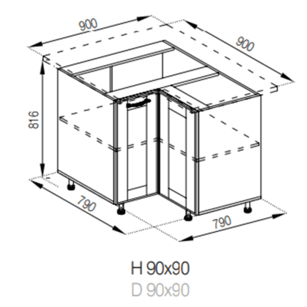 Н 90х90 кут Домініка СМ