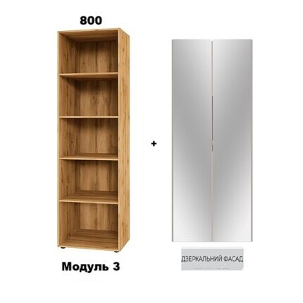 Модуль 3  0,8 х 2,2 Кашемир Зеркало Спейс СМ
