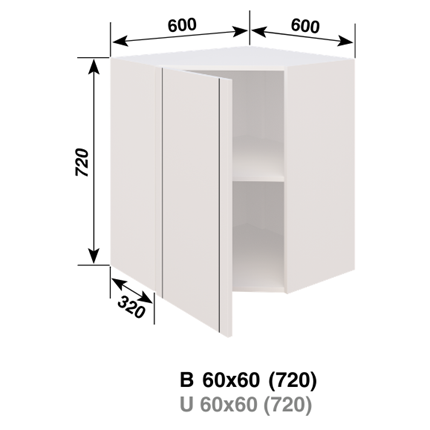 В 60 х 60 кут (720) Смужка чорна СМ