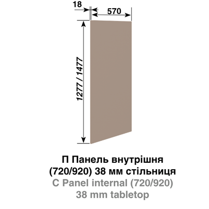 П Панель внтур. (720) 38 мм стол-ца Марта СМ