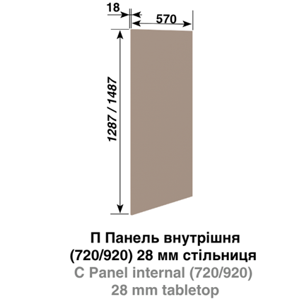П Панель внтур. (920) 28 мм стол-ца Марта СМ
