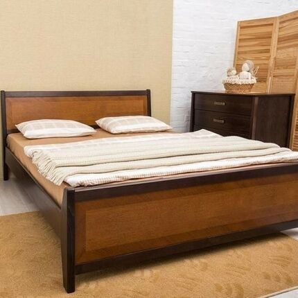 Кровать Сити (интарсия) с изножьем Микс Мебель