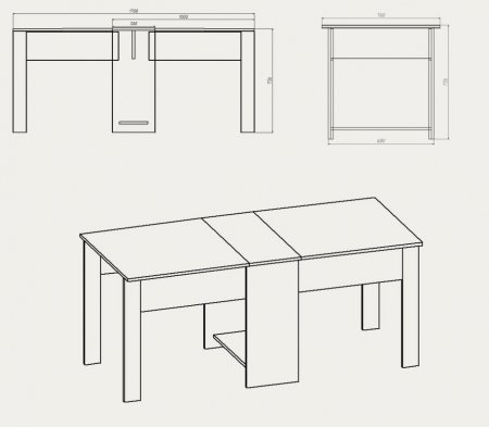 Размеры стола книжки советского производства в разложенном виде